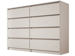 Commode 8 tiroirs, cachemire, 139 x 39 x 101 cm