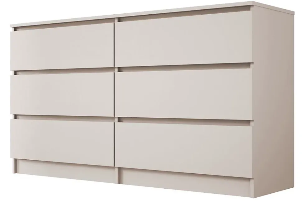 Commode 6 tiroirs, cachemire, 139 x 39 x 79 cm