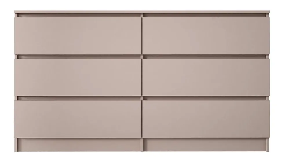 Commode 6 tiroirs, caramel, 139 x 39 x 79 cm