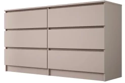 Commode 6 tiroirs, caramel, 139 x 39 x 79 cm