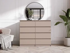 Commode 8 tiroirs, caramel, 120 x 39 x 101 cm