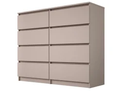 Commode 8 tiroirs, caramel, 120 x 39 x 101 cm