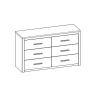 Commode 6 tiroirs Colorado - Décor Chene Kornberg - L 129,1 x H 77,1 x P 41,8 cm - DEMEYERE