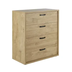 Commode 4 tiroirs coloris chene doré collection MORGANE.