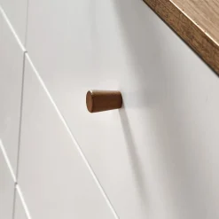 Commode 6 Tiroirs Décor Bois et Blanc - ALBURA