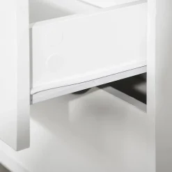 Commode 5 tiroirs design scandinave meuble de rangement chambre panneau de particules 99 x 39 x 101 cm blanc aspect chêne clair