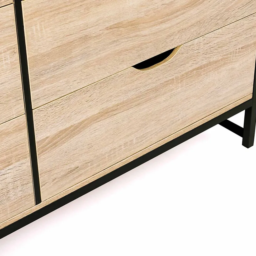 Commode 6 tiroirs DETROIT XXL 140 cm design industriel