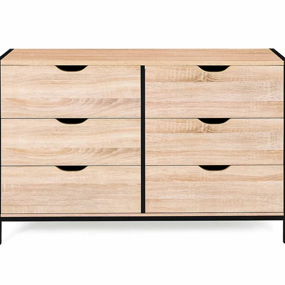 Commode 6 tiroirs DETROIT XXL 140 cm design industriel