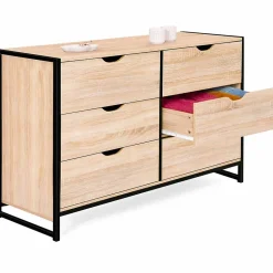 Commode 6 tiroirs DETROIT XXL 140 cm design industriel