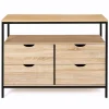 Commode 4 tiroirs DETROIT 110 cm design industriel avec étagère