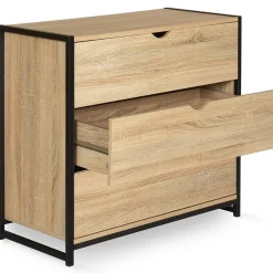 Commode 3 tiroirs DETROIT 80 cm design industriel