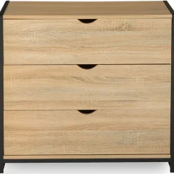 Commode 3 tiroirs DETROIT 80 cm design industriel