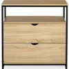 Commode 2 tiroirs DETROIT 80 cm design industriel avec étagère