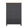 Commode 6 tiroirs Duck Gris anthracite et Bois