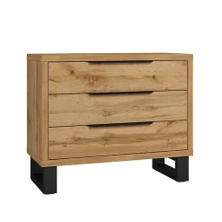 Commode 3 tiroirs Eden Bois et Noir