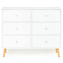 Commode 6 tiroirs EMMIE 110 cm scandinave blanc