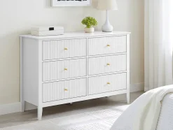 Commode 6 tiroirs en MDF - Blanc - NARIVA