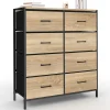 Commode 8 tiroirs en tissu UTAH 80 cm meuble de rangement design industriel