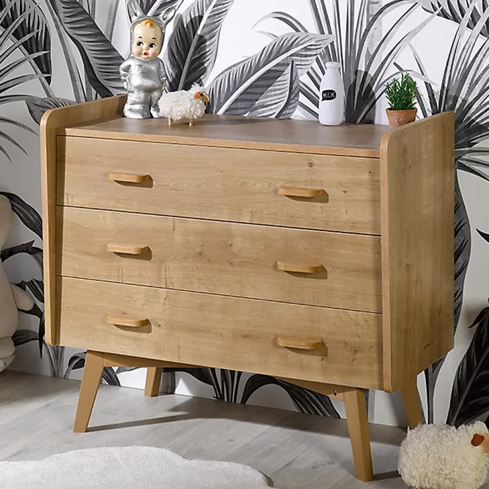 Commode 3 tiroirs grand modèle Maelyne Bois