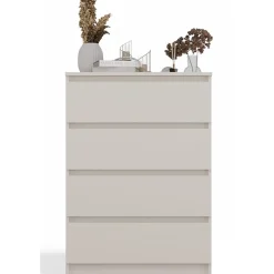 Commode 4 tiroirs grège 70 cm MALWA