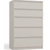 Commode 5 tiroirs grège 70 cm MALWA