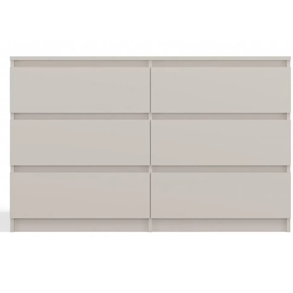 Commode 6 tiroirs grège 120 cm MALWA