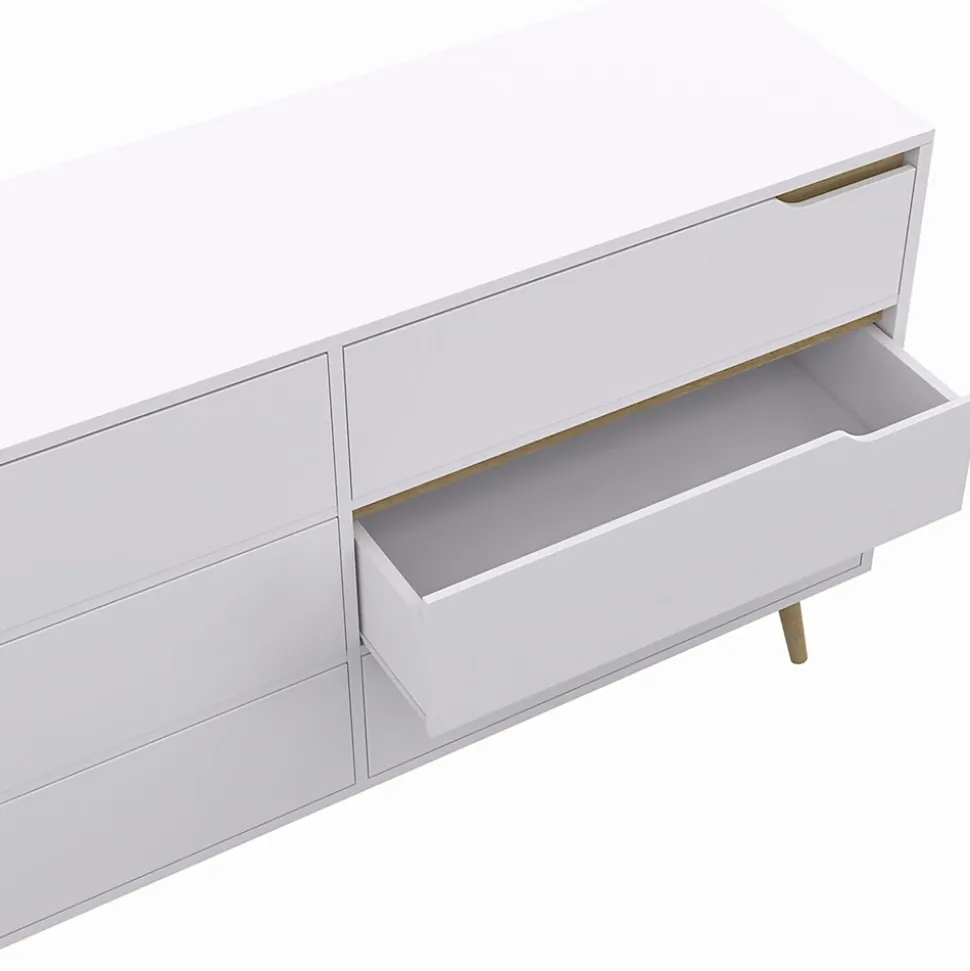 Commode 6 tiroirs HELSINKI XXL 140 cm scandinave blanc