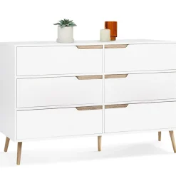 Commode 6 tiroirs HELSINKI 115 cm scandinave blanc
