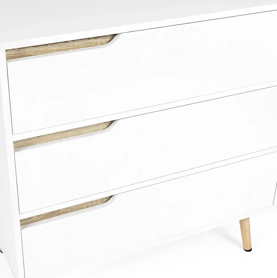 Commode 3 tiroirs HELSINKI 80 cm scandinave blanc