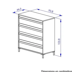 Commode 4 tiroirs MIMIZAN - Fabrication Française