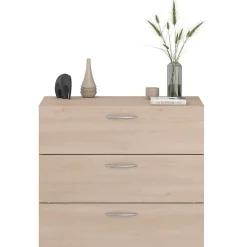 Commode 3 tiroirs PARISOT EASY LIFE chene effet bois 78 x 69 x 40 cm