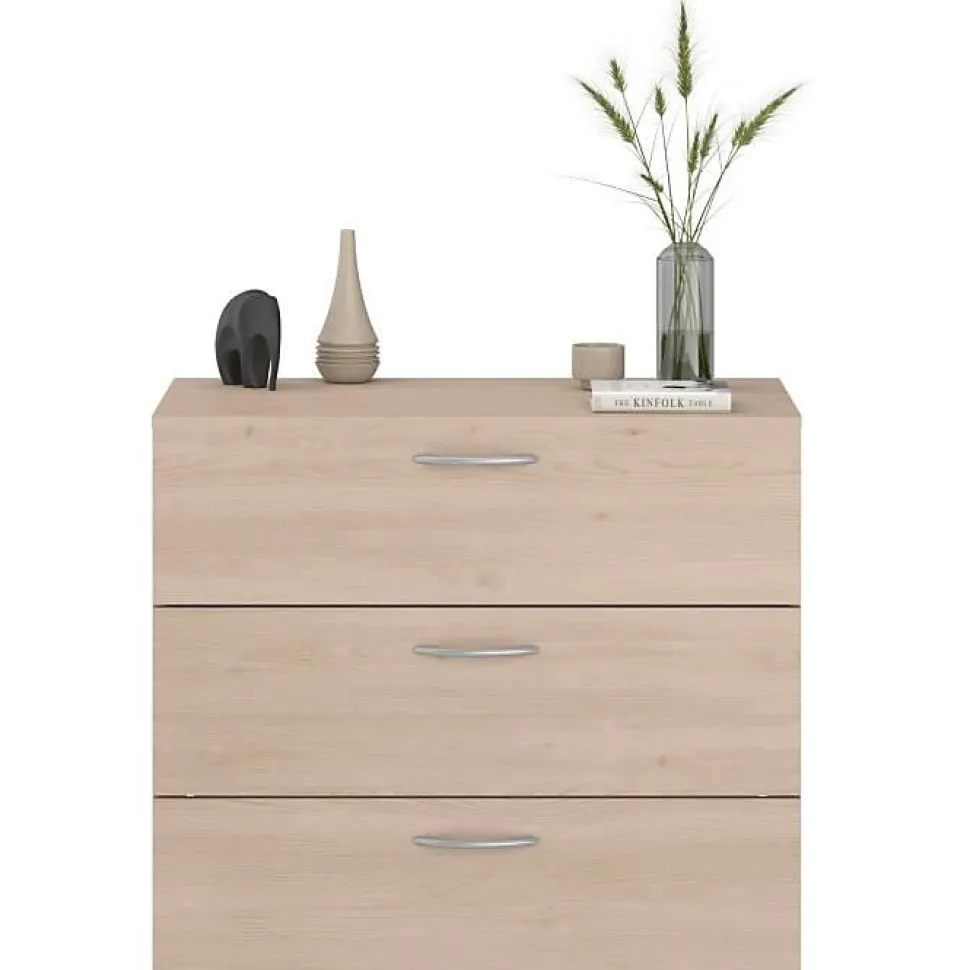 Commode 3 tiroirs PARISOT EASY LIFE chene effet bois 78 x 69 x 40 cm