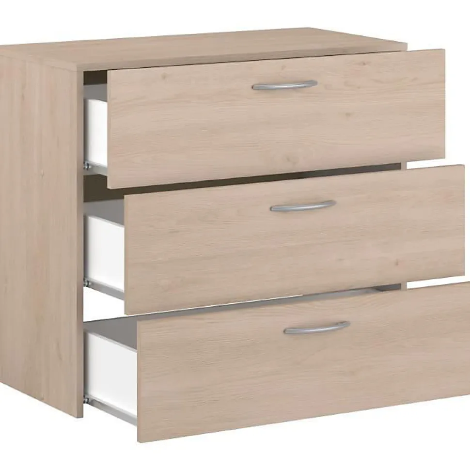Commode 3 tiroirs PARISOT EASY LIFE chene effet bois 78 x 69 x 40 cm
