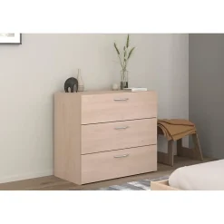 Commode 3 tiroirs PARISOT EASY LIFE chene effet bois 78 x 69 x 40 cm