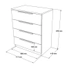 Commode 4 tiroirs Rebecca Mobili Aoki 87,5x72x42 Panneau de particules Fer Marron Gris Foncé Moderne