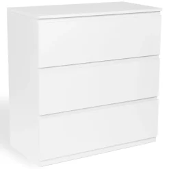 Commode 3 tiroirs TOMI 78 cm bois blanc