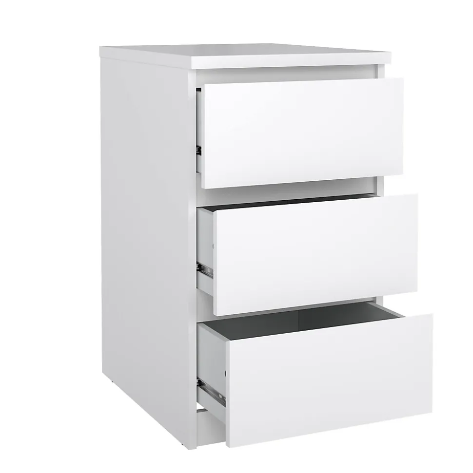 Commode Accudino, Commode polyvalente, Commode de chambre, Meuble avec tiroirs, 50x40 h70 cm, Blanc