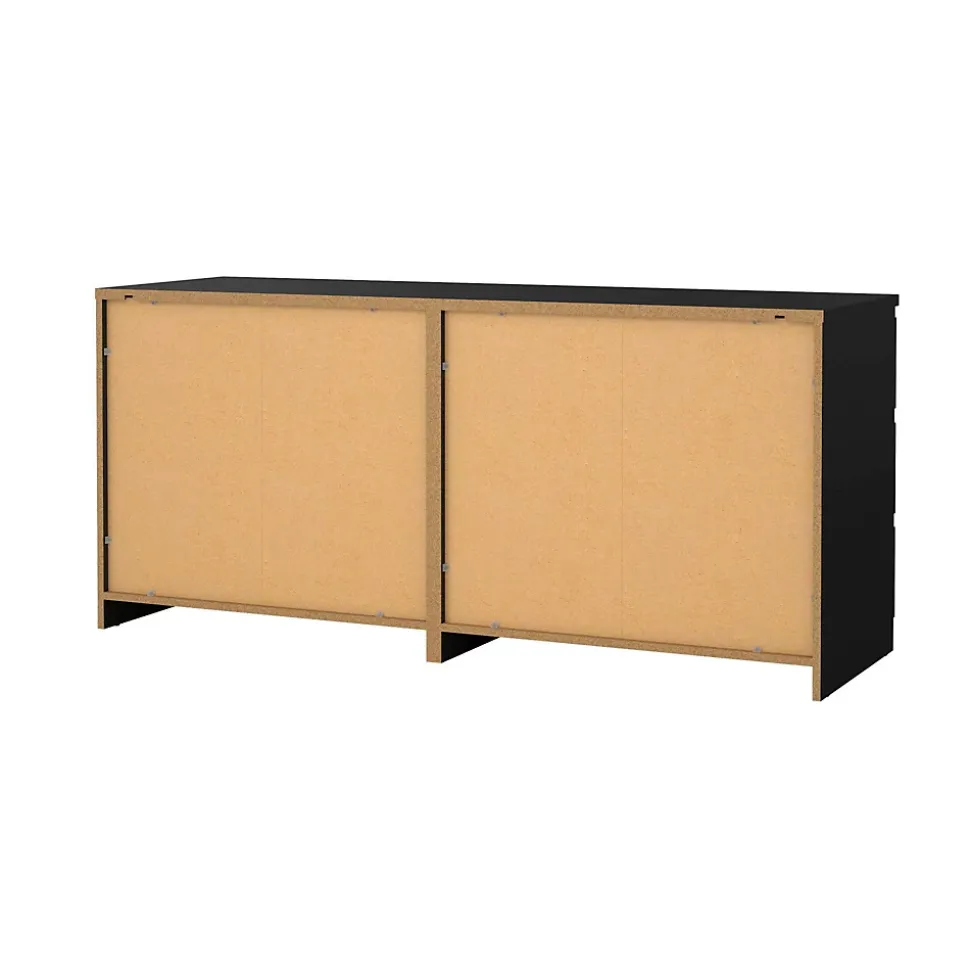 Commode Aci, Commode polyvalente, Commode de chambre, Meuble avec tiroirs, 154x50 h70 cm, Noir
