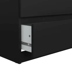 Commode Aci, Commode polyvalente, Commode de chambre, Meuble avec tiroirs, 154x50 h70 cm, Noir