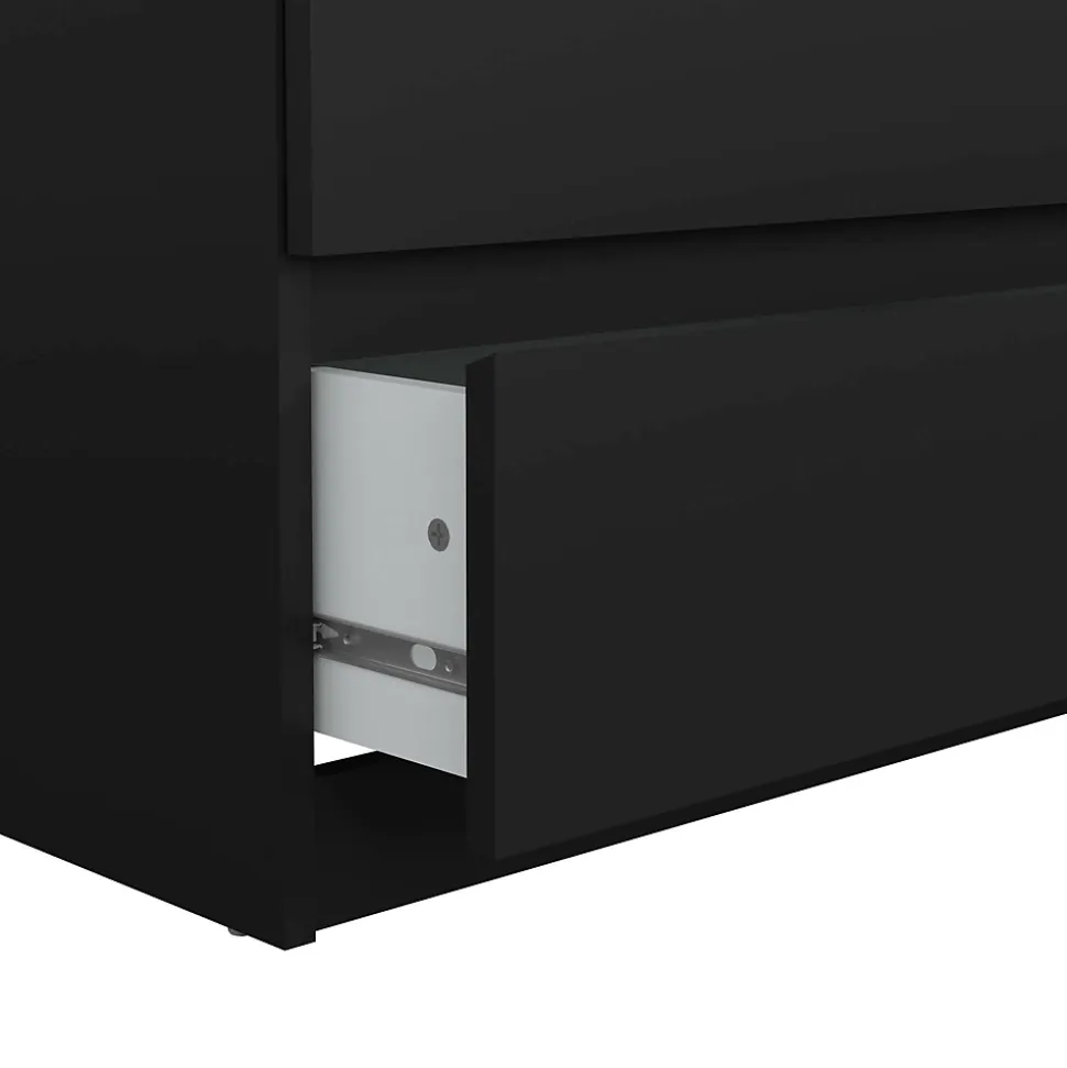 Commode Aci, Commode polyvalente, Commode de chambre, Meuble avec tiroirs, 154x50 h70 cm, Noir