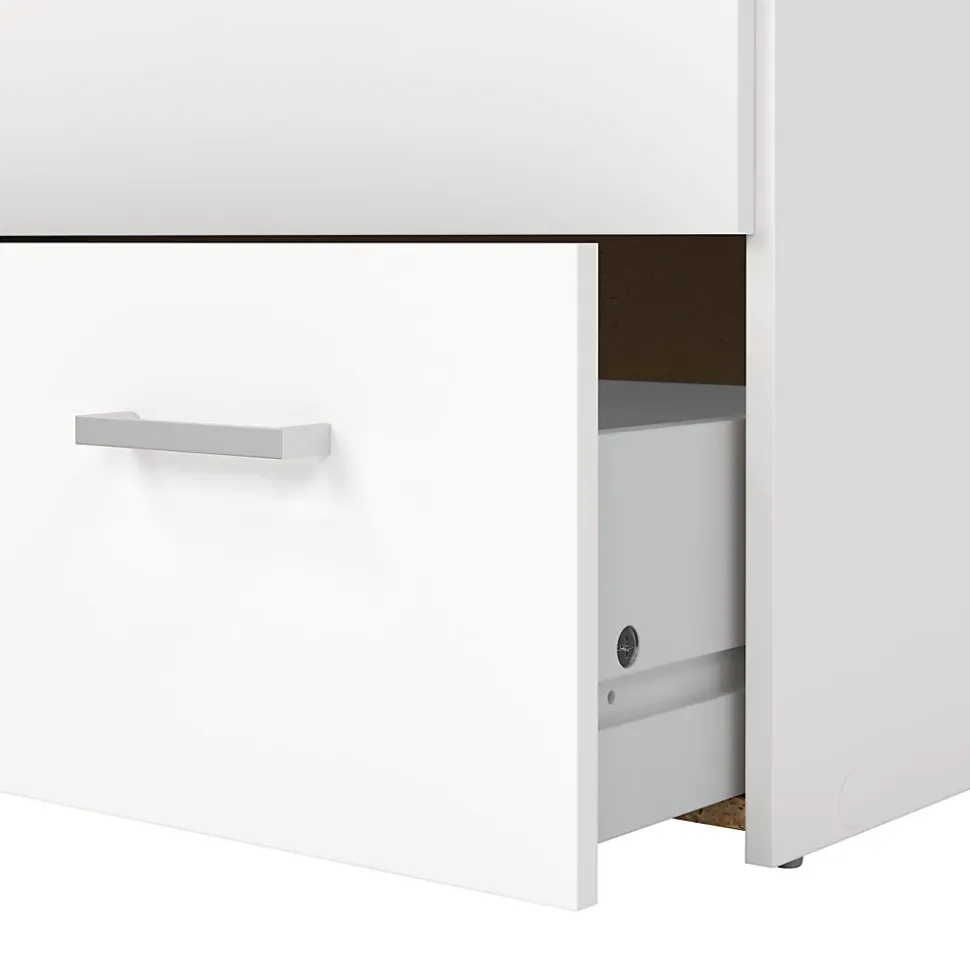Commode Aikol, Commode polyvalente, Commode de chambre, Meuble avec tiroirs, 74x36 h114 cm, Blanc