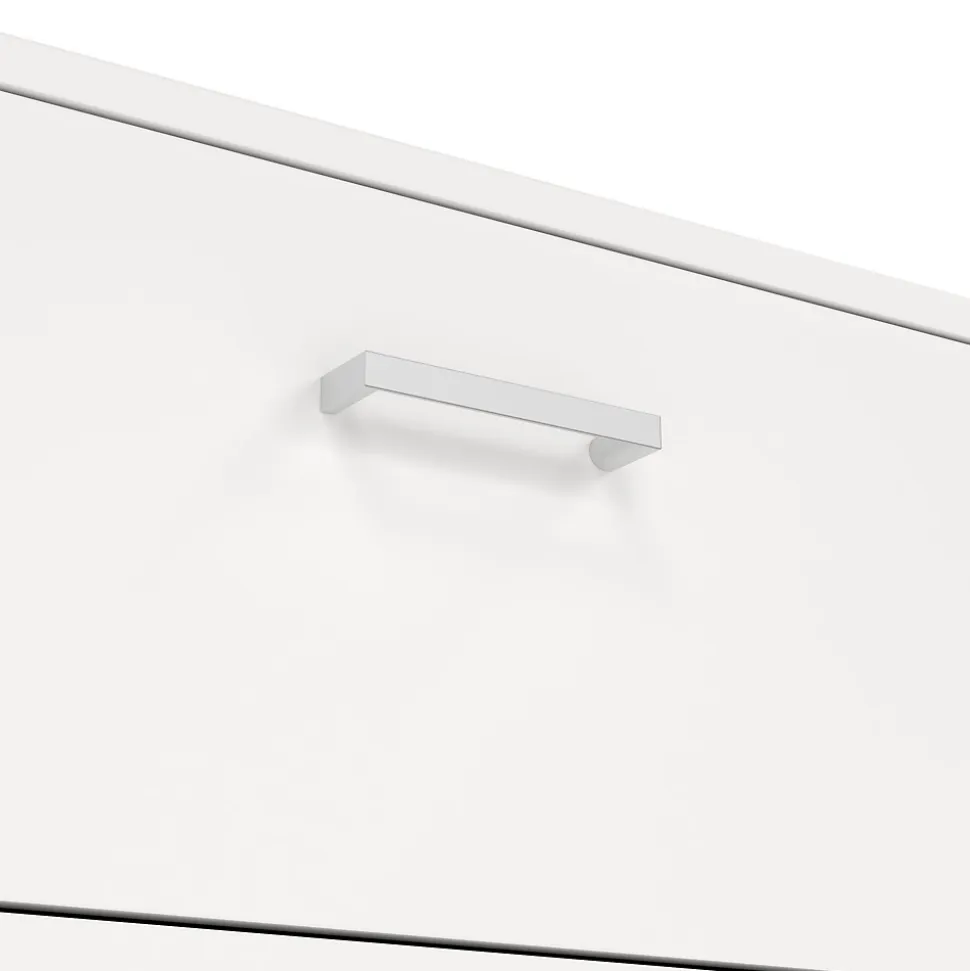 Commode Aikol, Commode polyvalente, Commode de chambre, Meuble avec tiroirs, 74x36 h114 cm, Blanc