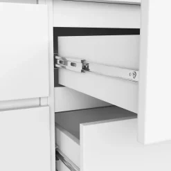 Commode AKORD K120 Blanche 120 cm 8 tiroirs façade Blanche 120x40x99 cm