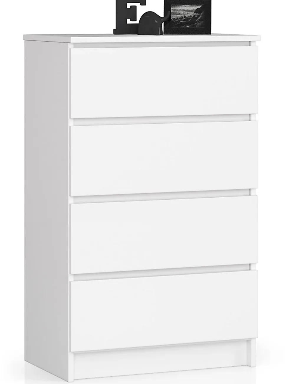 Commode AKORD K60 Blanche 60 cm 4 tiroirs façade Blanche 60x40x99 cm