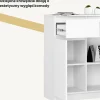 Commode AKORD K80 Blanche 80 cm 2 portes 1 tiroir façade Blanche 4 étagères 80x40x99 cm
