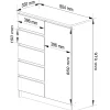 Commode AKORD K80 Chêne Artisan 80 cm 1 porte 5 tiroirs 3 étagères 80x35x97 cm