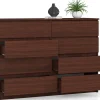 Commode AKORD K140 Wengé 138 cm 8 tiroirs façade Wengé 138x40x99 cm