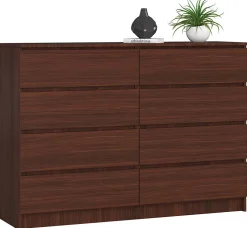 Commode AKORD K140 Wengé 138 cm 8 tiroirs façade Wengé 138x40x99 cm