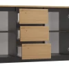 Commode, anthracite / chêne Artisan, 200 x 75 x 40 cm