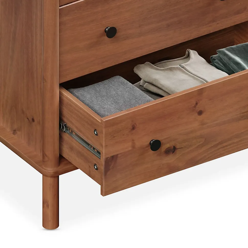 Commode APOANA L 132 cm 6 tiroirs en bois massif - Coloris châtaignier